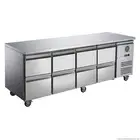 FED-X S/S Eight-Door Bench Fridge With Drawers XUB7C22S4D - XUB7C22S4D