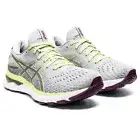 ASICS Woman Gel-Nimbus 24 Running Shoes Piedmont Grey/Lime Green size 6 B