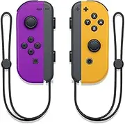 Upgraded Joy Cons for Switch/Lite/OLED, Wireless Replacement for Switch Joycon Support Wake-up Function and 6-Axis Gyroscope, L/R Switch Controllers Joycon with Wrist Straps (Purple and Yellow)