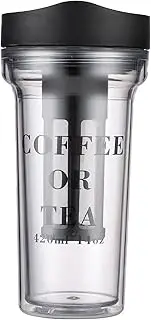 Cold Brew Cup Portable Cold Brew Coffee Maker Cold Brew Coffee Tea Airtight Bottle Iced Coffee Cup with Lid Stainless Steel Filter Reusable Cold Brew Coffee Tea Cup BBZY