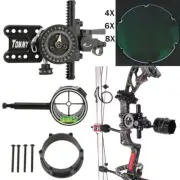 4x 6x 8x Compound Bow 1 Pin Sight Micro Adjustable Pointer Adaptor Scope Sight