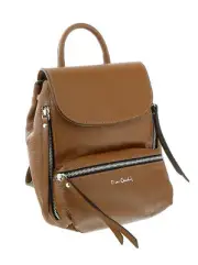 Pierre Cardin Brown Leather Small Fashion Backpack