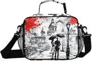 Woman Man Art Insulated Lunch Box for Women Men - Ideal for Work, Picnics - Includes Adjustable Shoulder Strap