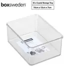 36 x Clear Plastic Storage Tray Stackable Home Kitchen Organiser Container Box