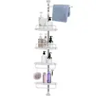 4 Tier Adjustable Telescopic Bathroom Shower Caddy Corner Shelf Storage Rack