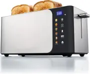 Premium Digital Long Slot 4-Slice Toaster - Touchscreen, 1300 Watts, 1.5" Slots
