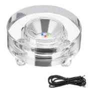 Crystal LED Light Base, 1 Set 2.99" Dia Round Lights Display Pedestals
