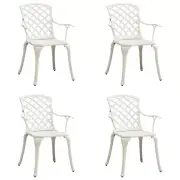 Garden Chairs 4 pcs Cast Aluminium White