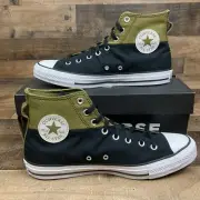 Converse Chuck Taylor All Star Shoes Men Sz 9 Black Khaki CTAS Hi II Turtle