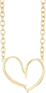 [Kysin Chiys] Punk Heart Necklaces for Women Statement Irregular Big Heart Cuban Link Chain Gold Chunky Necklace