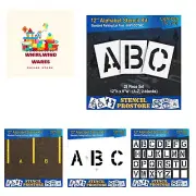 Pavement Stencils - 12 inch Alphabet KIT Stencil Set - 28 Piece - 12" x 9" x ...