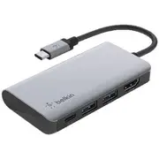 Belkin USB-C 4-in-1 Multiport Hub Grey