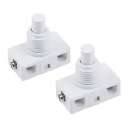 Inline Foot Pedal Push Button Switch, UFO Type Lamp Control Latching white 2 Pcs