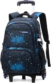 [ANSIEDIO] Children's Trolley Backpack with Wheels Rolling School Bag for Girls Boys Students Children's Luggage Travel Luggage Laptop Travel Children's Trolley Travel Suitcase