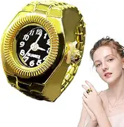 [Generic] Clock Ring | Novelty Simple Rings,Causal Fashion Accessory Mini Clock, Analog Finger Ring for Birthday Graduation