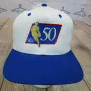 VTG NWT 1996-97 NBA 50th Anniversary Twins Enterprise White Blue Snapback Hat C