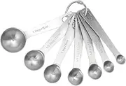 7 PCS Stainless Steel Measuring Spoons, Baking Measuring Spoon Kit, Measuring Spoons Cups Set for Ensuring You Can Accurately Measure Ingredients