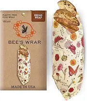 Bee's Wrap Reusable Vegan Food Wrap, Made in USA, Eco-Friendly, Organic Cotton, Coconut Oil, Tree Resin, Plant-Based Wax, Bread Wrap, Plastic & Silicone Free