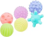 6X Baby Textured Multi Sensory Massage Ball Set BPA Infant Toddlers, Multicolor, Style 2