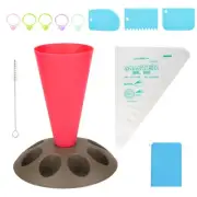 Cake Decorating Kit，Includes1 Piping Bag Holder Stand,100 Pcs 13 in Piping Ba...