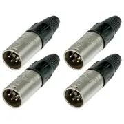 4x Neutrik NC4MX 4 Pin XLR Male Jack Cable Audio Connector with Nickel Housing