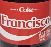 Share A Coke with Francisco 2025 Personalized Gift Coca Cola Bottle 20oz