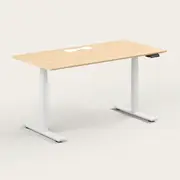 Recess Standing Desk | Sit-Stand Desk | Ergonomic Office Furniture, Small - 120W x 70D x 70-130H (cm) / Maple / White