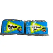 2X 6PK Trident Vibes SOUR PATCH KIDS Blue Raspberry Sugar Free Gum 40 Pcs Bottle