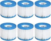 Type VI Spa Filter Cartridges (6-Pack) - Compatible with Bestway, Lay-Z-Spa, Coleman SaluSpa - Ideal for Inflatable Hot Tubs & Swimming Pools
