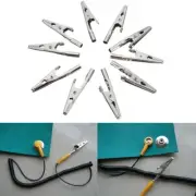 Stainless Steel Crocodile Clips 10pcs with Screw Fixing for Test Leads