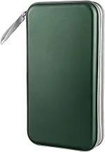 CD Case, Siveit DVD Case Holder 96 Capacity Hard Plastic CD DVD Disc Cases Storage Binder Wallet for Car Home Office Travel (Dark Green)