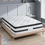Dreamz King Single Spring Mattress Knitted Fabric, with 5-Zone Pocket Springs, HD Foam, Memory Egg Crate Foam Euro Top Medium Coil Bedding, Breathable Top, 35CM Thickness, 15Yrs Warranty, White