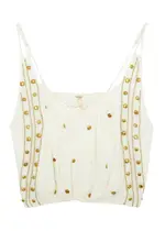 Free People Virgo Bead-embellished Chiffon Tank - Ivory - XL XL