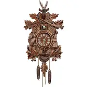 Vintage Clock German Black Forest Wooden Hunter Cuckoo Clock I