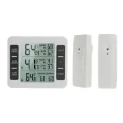 2 Sensor Wireless Digital Refrigerator Thermometer Indoor Outdoor Alarm