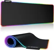 Excovip Large RGB Mouse pad with Non-Slip Rubber Base-LED Extended Long Desk Mat-XL Keyboard&Mousepad for Office Home Gaming Working 9385