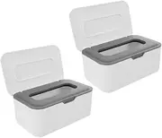 Kisangel 2Pcs Portable Wipe Dispenser Refillable Wipe Storage Container Durable Lightweight Wipe Holders for Stroller and Home Use