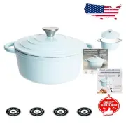 Heavy Duty 2.8 Qt Enameled Cast Iron Dutch Oven - Perfect for Sourdough & Stews
