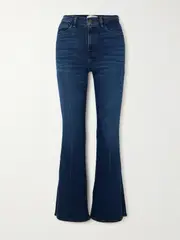 [FRAME] FRAME - Le Easy Flare Mid-rise Flared Jeans - Dark denim - 24 24 Blue