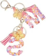 [TOVINANNA] Butterfly Keychain Stylish Initial Keychain for Women Car and Back Charms Elegant Design for Birthday Christmas and Special Occasions