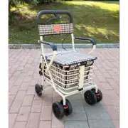 Elderly Walker with Wheels Foldable Walking Shopping Cart Trolley with Seat