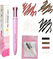 MKNZOME 4 in 1 Makeup Pen, Eyebrow Contour Eyebrow Pencil Eyebrow Pen Makeup Pencil 4 in 1(Eye Liner, Brow Liner, Lip Liner Highlighter), Compact for Travel, 1 Count + Refill Replacement Pack