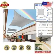Durable HDPE Rectangle Shade Sail - 10' x 20' with Stainless Steel D-Rings