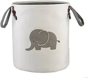 Lannu Laundry Hamper Storage Bin Baskets Nursery Kid's Cotton Linen Collection Organizer Canvas Fabric Collapsible Bags Baby Toys,Elephant