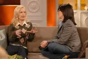 Actress Angela Kinsey during an interview with host Megan Mullally- Old Photo