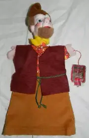 New with Tag Dresdner Kunstler-Puppe Hand made German Puppet Man with Brown Hat