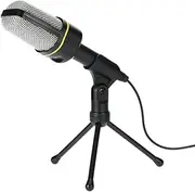 Desktop Microphone with Tripod Professional Podcast Studio Microphone for Laptop/PC (3.5mm Jack/2.1M-Cable) for Recording Vocals & Acoustic Instruments Black One Size