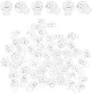 AKOOSY 50pcs Transparent Spring Cord Locks Practical End Stoppers for Drawstrings Bungee Cords DIY Projects Durable Fasteners for Clothing Bags