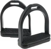 Pegciuho Classic Plastic Stirrups, Riding Tack, Black, Kids