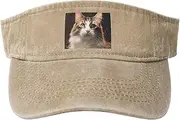 [RLDOBOFE] Sun Visor Hat Adjustable Empty Top Baseball Cap Cute cat Sun Hats for Women Men Sports Hats Summer Beach Cap